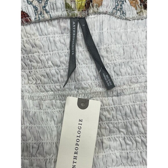 Anthropologie Midi Dress Yellow Floral Smock Peplum Preppy Boho Vacay Large NWT - Picture 12 of 12